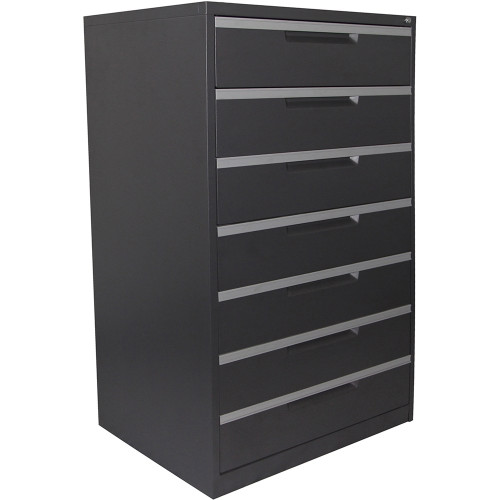 STEELCO 7 DRAWER Multimedia Cabinet H1320xW790xD620-GRAPHITE RIPPLE