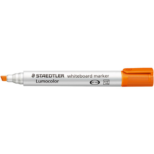 Staedtler 351 Lumocolor Whiteboard Marker 2.0 - 5.0mm Chisel Tip - Orange, Box of 10