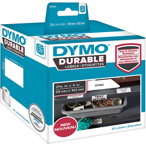 DYMO LABELWRITER LABELS Durable White Label 59mmx102mm (Box of 50)