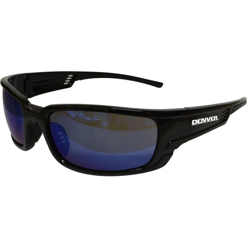 Maxisafe Denver Safety Glasses Blue Mirror Lens Black Frame
