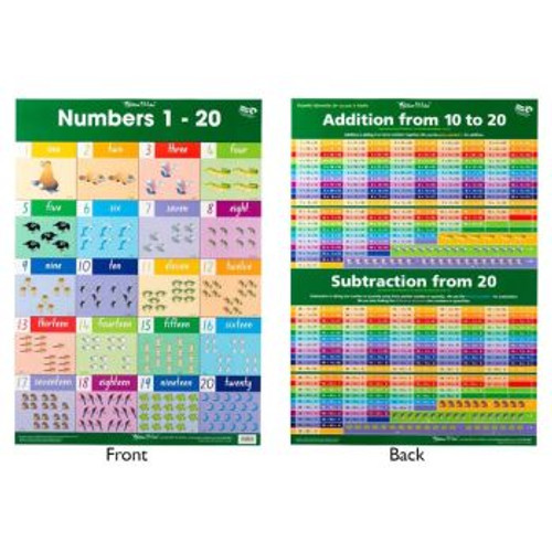 NUMBERS 1 TO 20/ADDITION 10 TO 20 D/S WALL CHART *** While Stocks Last ***