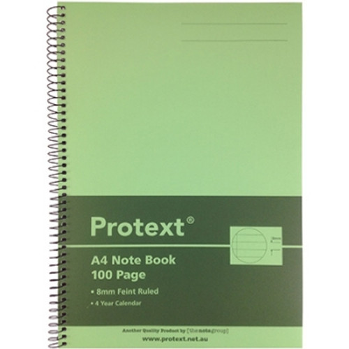 PROTEXT A4 PP WIRE BOUND SPIRAL NOTEBOOK 100 Page, Lime