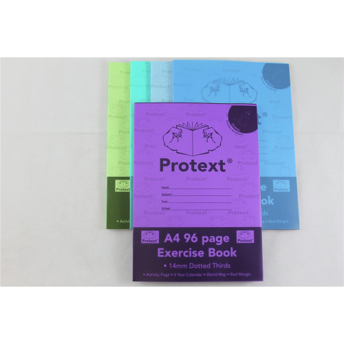 PROTEXT EXERCISE BOOK A4 96pgs 14mm Dotted Thirds - Goanna