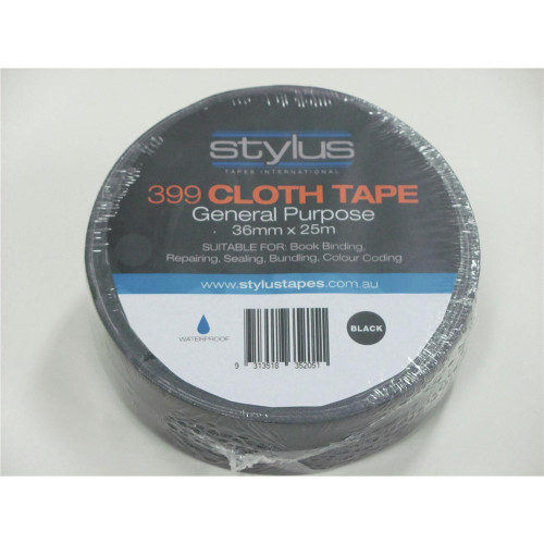 STYLUS 399 CLOTH TAPE Black 36mmx25m