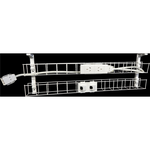 RAPID CABLE MANAGEMENT Dual Basket 1250mm 2GPO +2Data 2m Interconnecting Lead