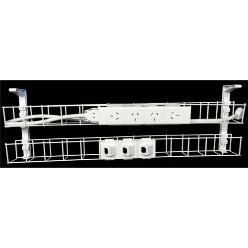 RAPID CABLE MANAGEMENT Dual Basket 1550mm 4GPO +3Data 2.5m Interconnecting Lead
