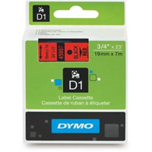 DYMO TAPE D1 19MMX7M BLACK ON RED SD45807