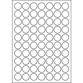 REDIFORM A4/25.4D LABELS SHEET SQUARE EDGES A4 Laser Labels / Round 25mmd 70 To View (Box of 100)