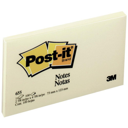 POST-IT 655 NOTES ORIGINAL 100Shts 76x127mm Yellow