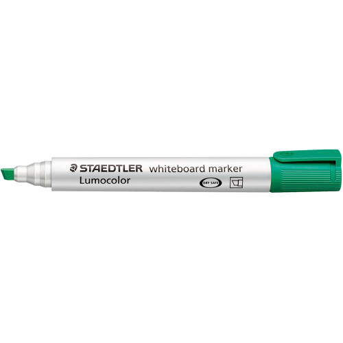 Staedtler 351 Lumocolor Whiteboard Marker 2.0 - 5.0mm Chisel Tip - Green, Box of 10