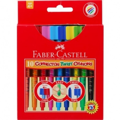 FABER-CASTELL CONNECTOR TWIST CRAYONS 10 Assorted Colours