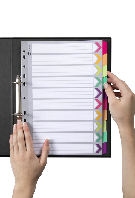 MARBIG DIVIDERS REINFORCED BOARD FLUORO A4 10TAB
