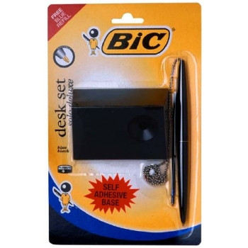 PEN BIC SOLO DELUXE DESK SET CAPTIVE CHAIN 10790 BLUE