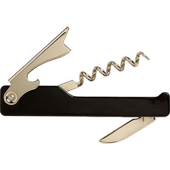 Waiters Friend Bottle Opener Corkscrew Wine Knife Black, Each