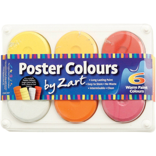 ZART PAINT WARM PAINT COLOURS Pack of 6 PT880-WP