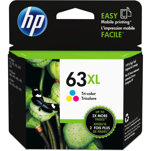 HP NO.63XL TRI COLOUR INK 330 PAGES Suits HP Deskjet 2130, 2131, 3630, 3632, HP Envy 4520, HP Officejet 3830, 4650