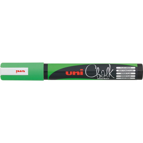 UNI CHALK MARKER 2.5mm Bullet Tip Fluoro Green