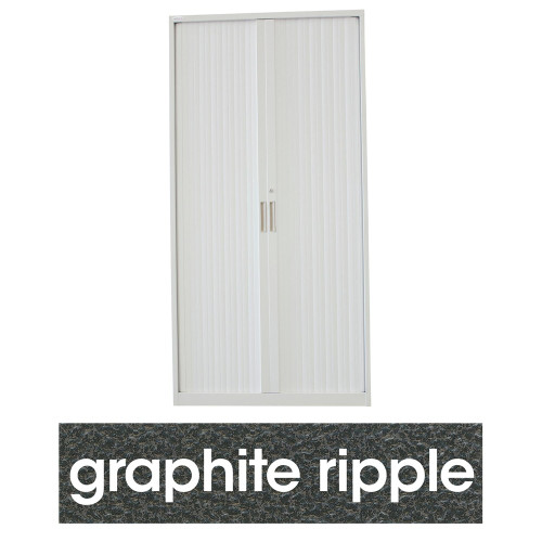 STEELCO TAMBOUR DOOR CUPBOARD 5 Shelf Graphite Ripple H2000xW900xD463mm