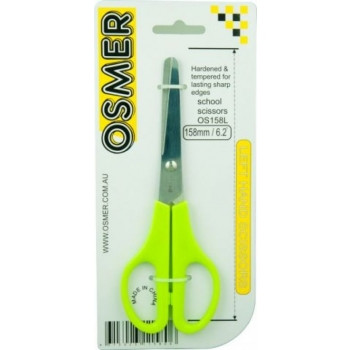 OSMER LEFT HAND SCISSORS Green Handle 158mm/160mm 158L/160L