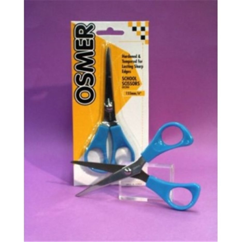 OSMER SCHOOL SCISSORS 155mm, Blue Handle - Poly Bag