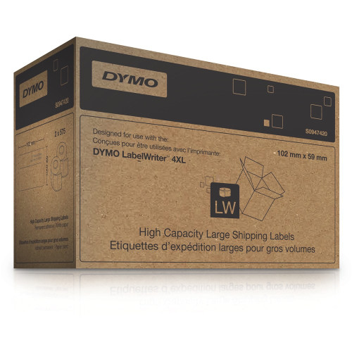 DYMO LW SHIPPING LABELS Suits 4XL 59X102mm 575/Roll Box of 2 Rolls (1150 Labels)