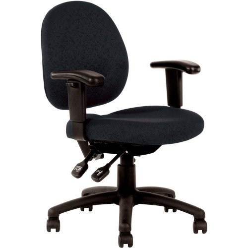 LINCOLN TYPIST CHAIR M/B WITH ARMS Black Fabric