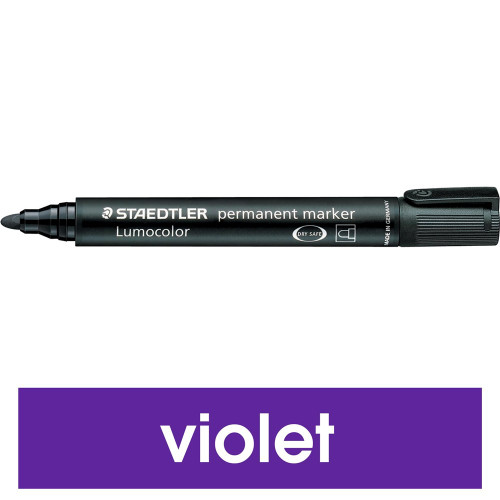 Staedtler 352 Lumocolor Permanent Marker 2.0mm Bullet Tip - Violet, Box of 10