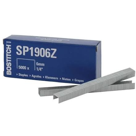 BOSTITCH SP19 1/4 Inch 6mm Galvanised Staples, Box of 5000 Suit P3 Plier Stapler