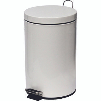 COMPASS PEDAL BIN ROUND 12lt White Powder Coat