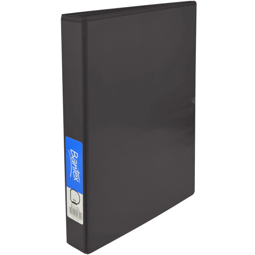 Bantex Standard Insert Ring Binder PP A4 4D Ring 25mm - Black (2731-410)