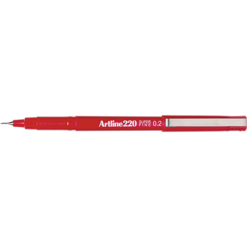 ARTLINE 220 SUPER FINE WRITING PENS Red Bx12