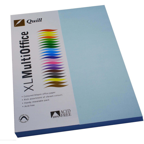 Quill Coloured Paper 80gsm A4 - Powder Blue, Pack of 100 (90054)