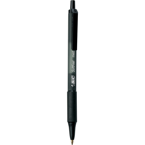 BIC SOFTFEEL RETRACTABLE MED BLACK 91435