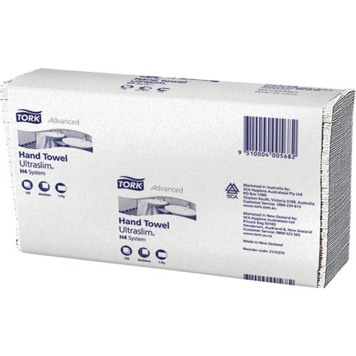 Tork H4 Ultraslim Multifold Hand Towel 1 Ply Advanced 240 x 210mm 150s, Carton of 20