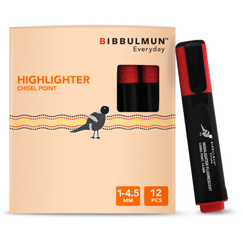 BIBBULMUN HIGHLIGHTER Chisel Red