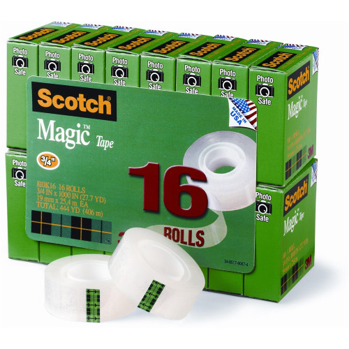 SCOTCH 810 MAGIC TAPE VALUE PACKS 19mmx25m Pack of 16