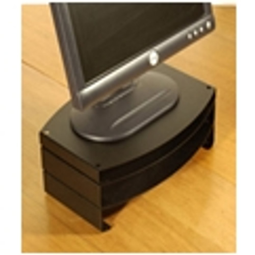 OPC FLAT SCREEN RISER ELEVATES MONITORS IN 25MM INCREMENTS BLACK COLOUR ***Please note price is per individual unit - image displayed shows 3 units stacked