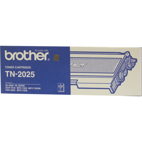 BROTHER TN-2025 ORIGINAL BLACK TONER CARTRIDGE 2.5K Suits HL2040 / 2070N / 7220 / 7420 / FAX2820