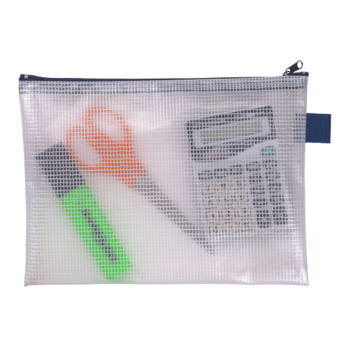 CUMBERLAND DATA WALLET/PENCIL CASE MESH DESIGN ZIPPER CLOSURE 260 X 200MM