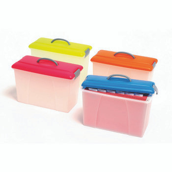 CRYSTALFILE CARRY CASE LIME LID/CLEAR BASE