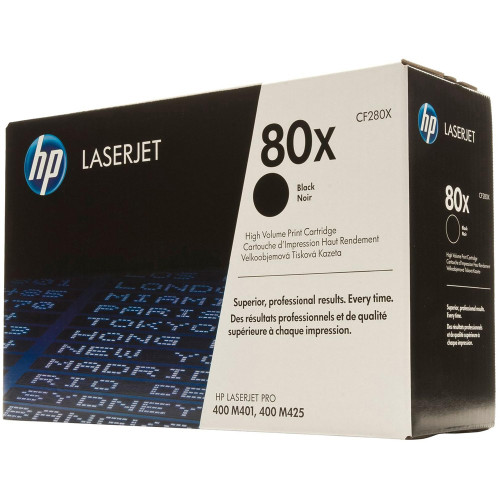 HP 80X HIGH YIELD BLACK ORIGINAL LASERJET TONER CARTRIDGE 6.9K (CF280X / CF280XC / CF280JC) Suits LaserJet LaserJet Pro 400 M401/ M425