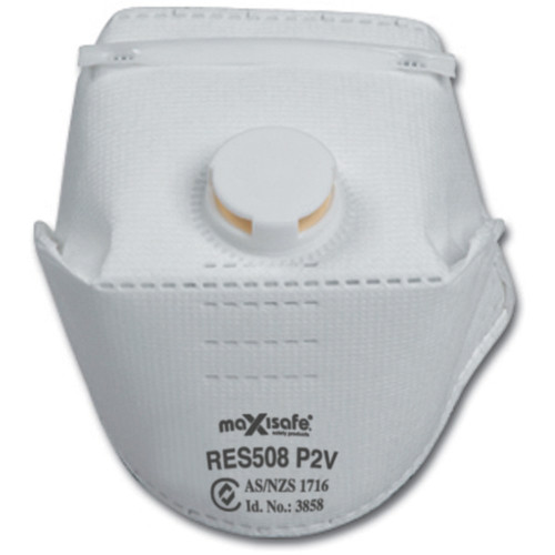 Maxisafe Disposable Respirator P2 Fold Flat With Valve (Pack of 20)