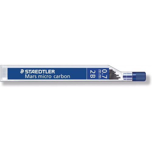 Staedtler 250 Mars Micro Carbon Mechanical Pencil Leads 0.7mm - B, Tube of 12