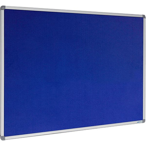 VISIONCHART CORPORATE FELT PINBOARD ALUMINIUM FRAME 900 X 600MM ROYAL BLUE