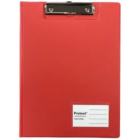 PROTEXT A4 PP CLIP FOLDER - RED
