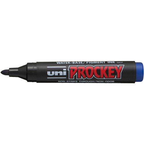 UNI PROCKEY PERMANENT MARKER Bullet Tip Blue Box of 12