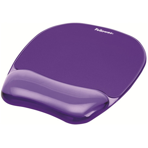 Fellowes Gel Wrist Rest & Mouse Pad Crystals - Purple, Each