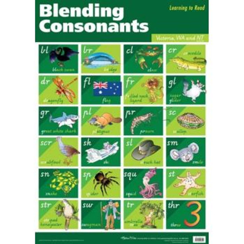 BLENDING CONSONANTS -VIC/WA/NT WALL CHART *** While Stocks Last ***