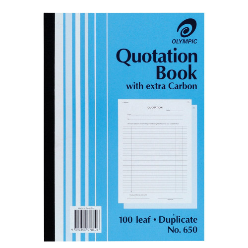 Olympic Carbon Duplicate Quote Book No.650 297 x 210mm 50 Leaf (142809)