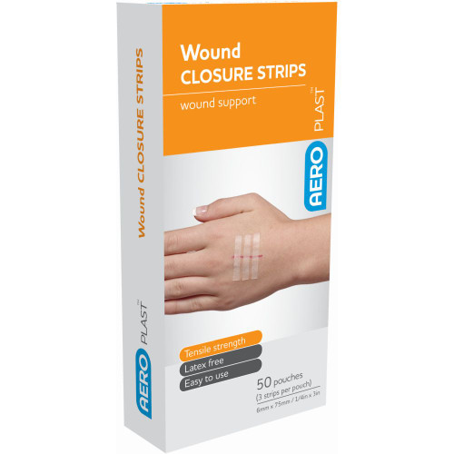 AEROPLAST Wound Closure Strips 6 x 75mm, Pack of 3 Strips